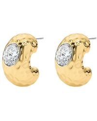 Electric Picks - Hamptons 14K Plated Cz Hoop Earrings - Lyst