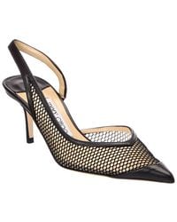Jimmy Choo - Sutton Sb 65 Mesh & Leather Slingback Pump - Lyst