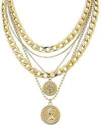 Liv Oliver - 18k Plated Coin Necklace - Lyst