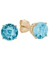 MaxColor - 10k 1.80 Ct. Tw. Blue Topaz Studs - Lyst