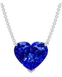 VOWE - 14K 13.00 Ct. Tw. Lab-Grown Diamond & Lab-Grown Sapphire Necklace - Lyst