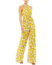 Mac Duggal - Crossed Halter Tie Waist Jumpsuit - Lyst