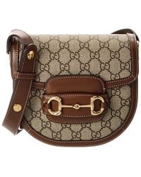 Gucci - Blondie Horsebit Mini Gg Supreme Canvas & Leather Shoulder Bag - Lyst
