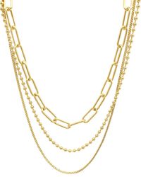 Adornia - 14k Plated Mixed Chain Necklace Set - Lyst