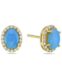 Forever Creations USA Inc. - Forever Creations 14k 1.80 Ct. Tw. Diamond & Turquoise Halo Studs - Lyst
