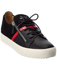 Giuseppe Zanotti May London Leather & Suede Trainer - Black