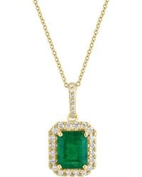 Effy Fine Jewelry - 14K 3.40 Ct. Tw. Diamond & Emerald Necklace - Lyst