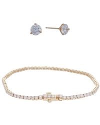 Lab Grown Diamonds - 14K 4.00 Ct. Tw. Lab-Grown Diamond Studs & Bracelet Set - Lyst
