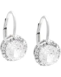 Gemstones - Silver 3.17 Ct. Tw. Diamond & White Topaz Earrings - Lyst