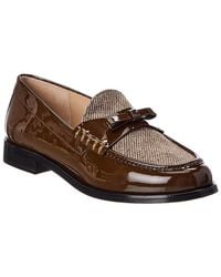 Stuart Weitzman - Lottie Bow Twill & Patent Loafer - Lyst