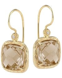 Reiss - Color Collection 14K 3.79 Ct. Tw. Diamond & Smokey Topaz Earrings - Lyst