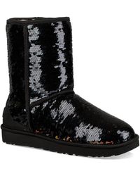 black sequin boots