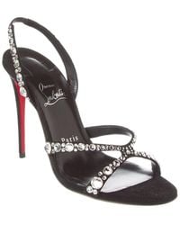 Christian Louboutin - Emilie Strass 100 Suede Slingback Sandal - Lyst