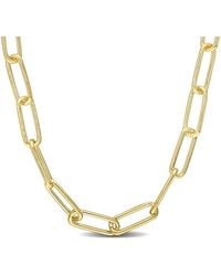 Italian Silver - 18k Over Paperclip Chain Necklace - Lyst
