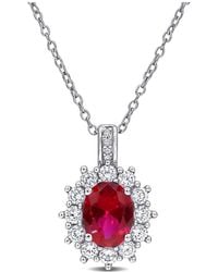 Rina Limor - 4.05 Ct. Tw. Diamond & Lab-Grown Ruby & Sapphire & Diamond Pendant - Lyst