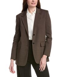 Theory - Oversized Straight Linen-blend Blazer - Lyst