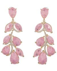 Eye Candy LA - Cz Julie Pink Drop Statement Earrings - Lyst