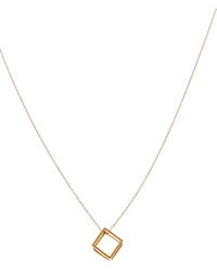 Italian Gold - 10K 3D Cube Pendant Adjustable Necklace - Lyst