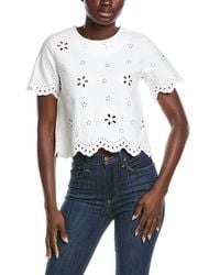 Gracia - Embroidered Eyelet Crop Top - Lyst