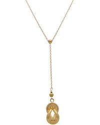 Italian Gold - 10K Love Knot Drop Necklace - Lyst
