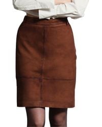 Walter Baker - Piper Straight Fit Suede Skirt - Lyst