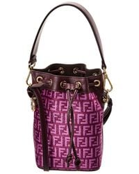 Fendi - Mon Tresor Mini Tapestry & Leather Bucket Bag - Lyst