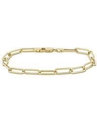 Italian Gold - 14k Paperclip Chain Ankle Bracelet - Lyst