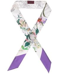 Gucci - Printed Silk Twill Ribbon Scarf - Lyst