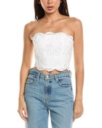 Alice + Olivia - Ceresi Embellished Lace Smocked Back Bandeau Top - Lyst
