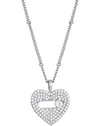 Adornia - Plated Cz Heart Necklace - Lyst