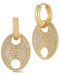 Chloe and Madison - Plated Cz Mariner Link Drop Earrings - Lyst