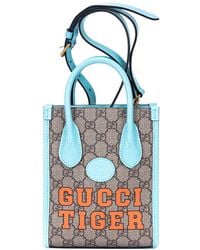 Gucci - Beige & Blue Supreme Coated Canvas Tiger Tote, Never Carried (authentic Pre-loved) - Lyst