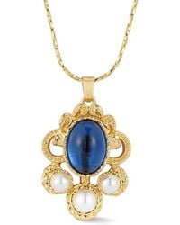 Chloe and Madison - Plated Cz Vintage Gem Necklace - Lyst