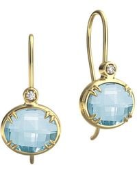 Reiss - 14K 6.05 Ct. Tw. Diamond & Topaz Earrings - Lyst