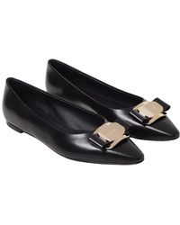 Ferragamo - Zea Leather Ballerina Flat - Lyst