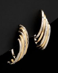 Italian Gold - 14k Two-tone 5-row Fancy Hoops - Lyst