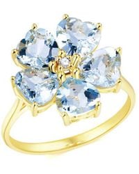 Nina Zhou Jewelry - 14K 4.03 Ct. Tw. Diamond & Aquamarine Cocktail Ring - Lyst