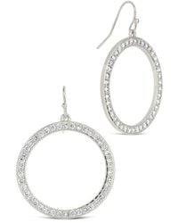 Sterling Forever - Rhodium Plated Cz Della Dangle Earrings - Lyst