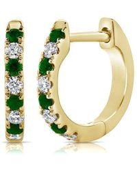 Sabrina Designs - 14K 0.20 Ct. Tw. Diamond & Emerald Huggie Earrings - Lyst