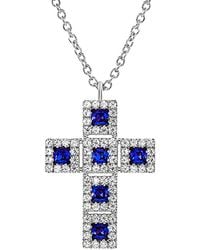 Diana M. Jewels - Fine Jewelry 14k 0.76 Ct. Tw. Diamond & Sapphire Necklace - Lyst