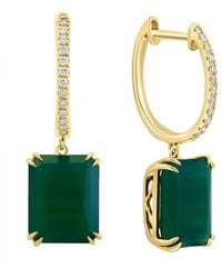 Effy Fine Jewelry - 14k 6.19 Ct. Tw. Diamond & Green Onyx Earrings - Lyst