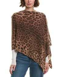 Sofiacashmere - Sofiacashmere Leopard Print Wool & Cashmere-Blend Poncho - Lyst