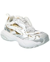 Versace - Leather & Mesh Sneaker - Lyst