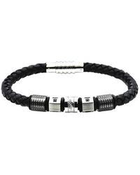 Jane Basch - Steel Leather Bead Bracelet - Lyst