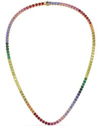 Lab Grown Diamonds - 30.00 Ct. Tw. Lab-Grown Diamond & Lab-Grown Sapphire Tennis Necklace - Lyst