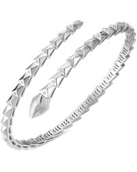 Forever Creations Signature - Forever Creations 14k 0.25 Ct. Tw. Diamond Flexible Snake Bangle Bracelet - Lyst