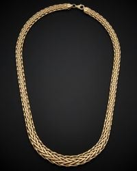 Italian Gold - 14k Graduated Weave Link Necklace - Lyst