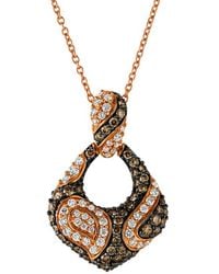 Le Vian - Le Vian Chocolate Diamonds 14k Rose Gold 0.82 Ct. Tw. Diamond Drop Pendant Necklace - Lyst