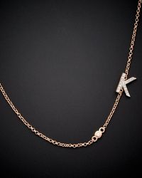 Italian Gold Over Silver - 18K 0.20 Ct. Tw. Diamond Initial Necklace -Z) - Lyst