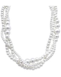 Adornia - 14k Plated Pearl Necklace Set - Lyst